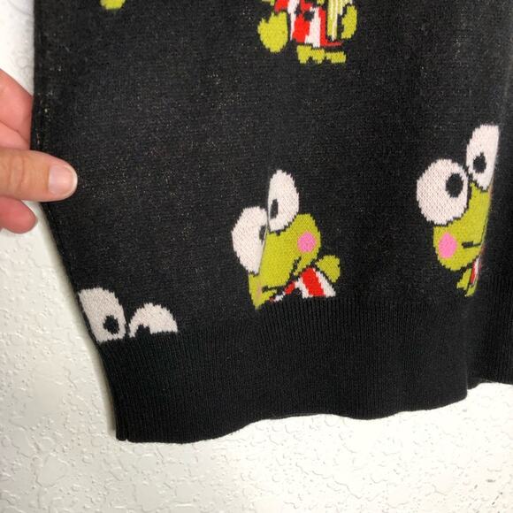 Hello Kitty Forever 21 Keroppi black green frog sweater size Medium - Picture 4 of 14